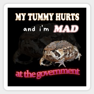 My Tummy Hurts And I'm MAD At The Government Meme Sticker